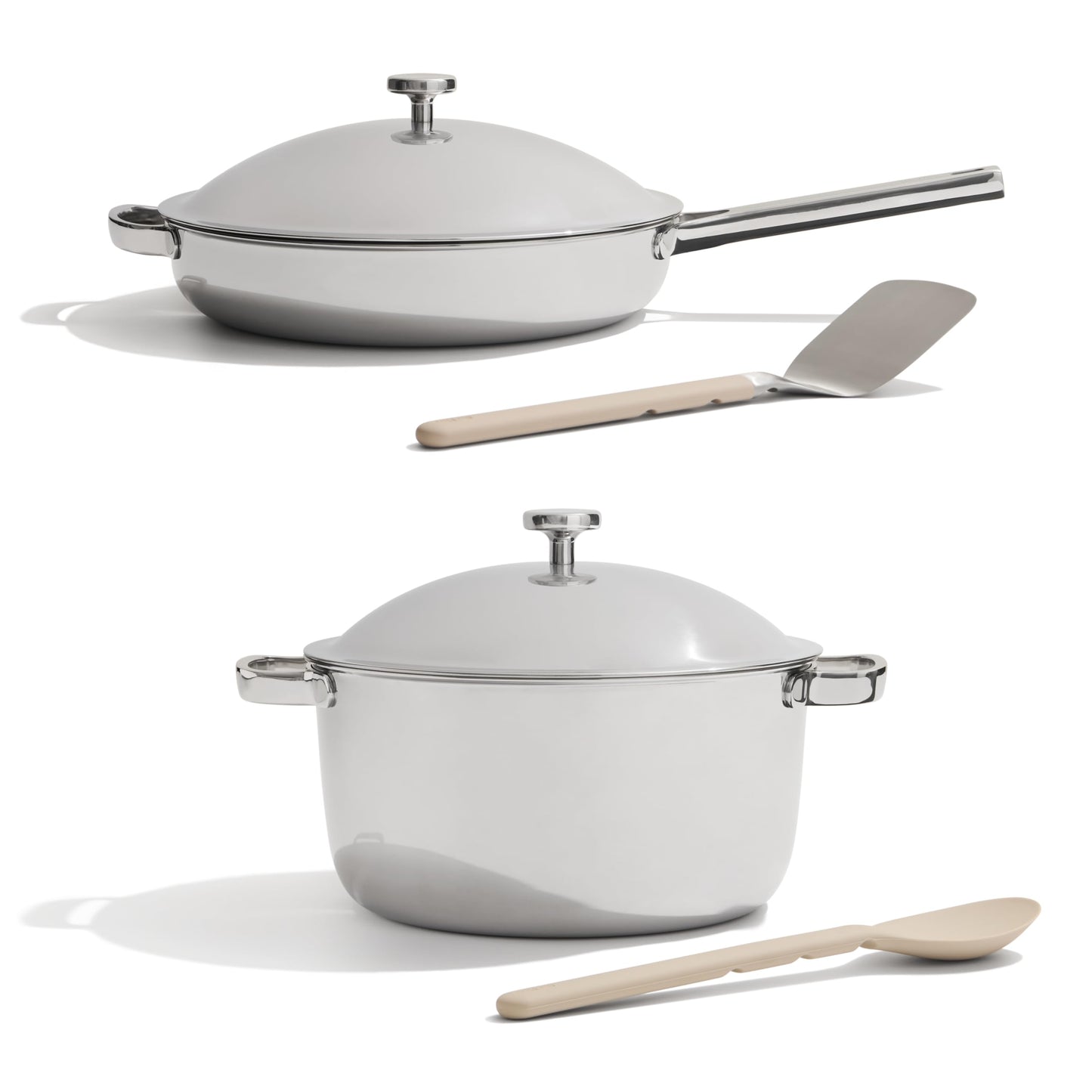 Our Place Titanium Pro Cookware Duo - Always Pan & Perfect Pot with Nonstick No-Coating Technology | Tri-Ply Titanium & Stainless Steel | Safe for Oven, Induction & All Cooktops up to 1000°F | Chrome
