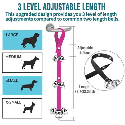 BLUETREE Dog Doorbells Premium Quality Training Potty Great Dog Bells Adjustable Door Bell Dog Bells for Potty Training Your Puppy The Easy Way - 7 Extra Large Loud 1.4 DoorBells