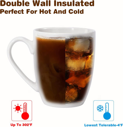 Urbanstrive 16 oz Großer Kaffeebecher mit Henkel, Teetasse, originelle Kaffeetasse, Geschenkidee für Männer und Frauen, Büroarbeit, Weiß (Weiß) 