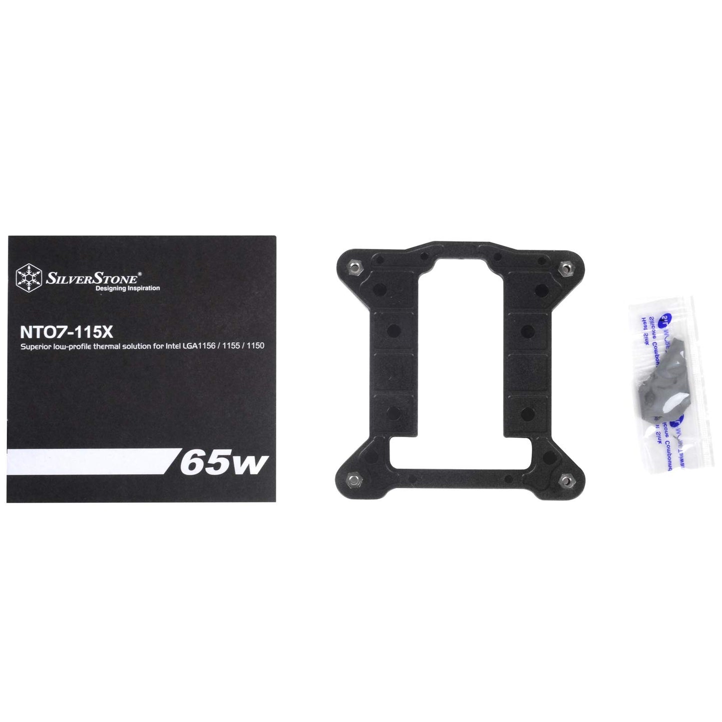 Silverstone Technology SST-NT07-115X-USA CPU-Kühler für LGA1150/1151/1155/1156/1200, flaches Profil, 23 mm hoch, unterstützt 65 W TDP, mit 80-mm-PWM-Lüfter (SST-NT07-115X)