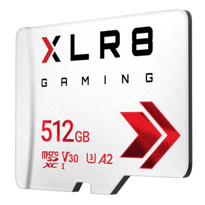 PNY 512GB XLR8 Gaming microSDXC Memory Card - 100MB/s, UHS-I, 4K UHD, Full HD, U3, V30, A2 - Micro SD for Portable Console Gaming on Nintendo-Switch, Steam Deck, Smartphones and Tablets