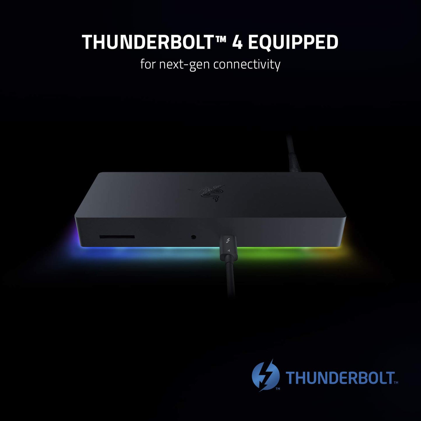 Razer Thunderbolt 4 Dock: 10 Ports in 1 - Dual 4K or Single 8K Video Output - USB A and C Hub, 2.5 GbE Thunderbolt 3, Mac, and PC Compatible - Thunderbolt 4 Certified - Passthrough Charging - Chroma