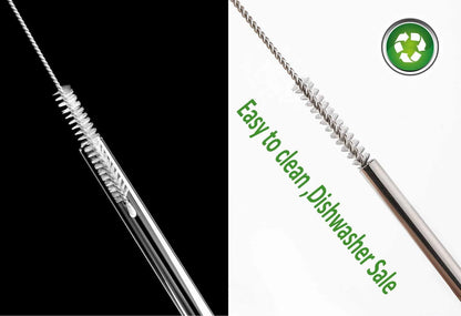 Straw Cleaner Brush for Stanley Extra Long 12 inch, Extra Wide 12mm diam for 40/30/20 oz Stanley Mug, Nylon Bristles and Stainless Steel Handle Straw Brush for 40 oz Stanley(10 PCS)