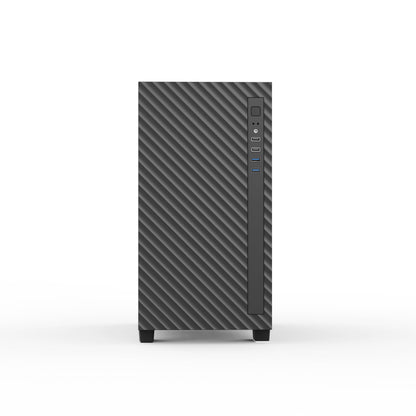 Rosewill FBM-X5 Micro-ATX Mini-Tower-PC-Gehäuse für Gaming und Büro mit vorinstalliertem 400-W-Netzteil, Unterstützung für 240-mm-/280-mm-AIO-Wasserkühlungen, 2x USB 2.0, 2x USB 3.0 und 1x 120-mm-PWM-Lüfter