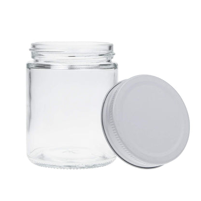 Suwimut 12 Pack Glass Mason Canning Jars, 9 oz Straight Sided Clear Glass Mason Jars, Regular Mouth Glass Jars Storage Containers for Jam, Jelly, Honey, Spice, Wedding Party Favors, Shower Favors