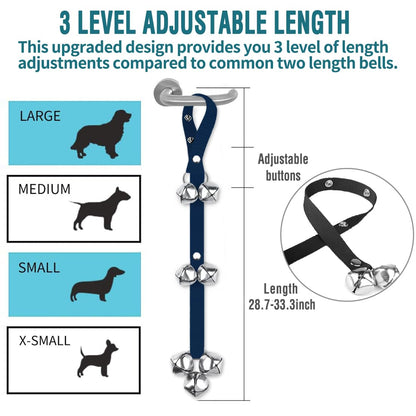 BLUETREE Dog Doorbells Premium Quality Training Potty Great Dog Bells Adjustable Door Bell Dog Bells for Potty Training Your Puppy The Easy Way - 7 Extra Large Loud 1.4 DoorBells