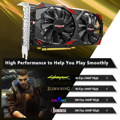 SURALLOW RX 580 8GB Grafikkarte, 2048SP, GDDR5, 256 Bit Grafikkarte für Gaming-PC, PCIE 3.0, Twin Freeze Lüfter Computer-Grafikkarte mit HDMI/DP/Anschlüssen