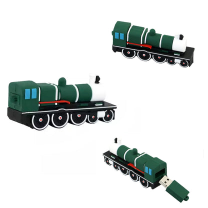 Novelty Flash Drive - Cool Flash Drive - Novelty USB 16GB (Green Locomotive)