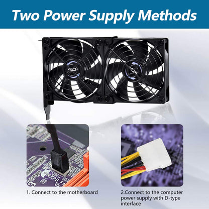 SCCCF Dual 92mm Graphic Card Fans, Graphics Card Cooler, Video Card VGA Cooler, PCI Slot Fan GPU Cooler