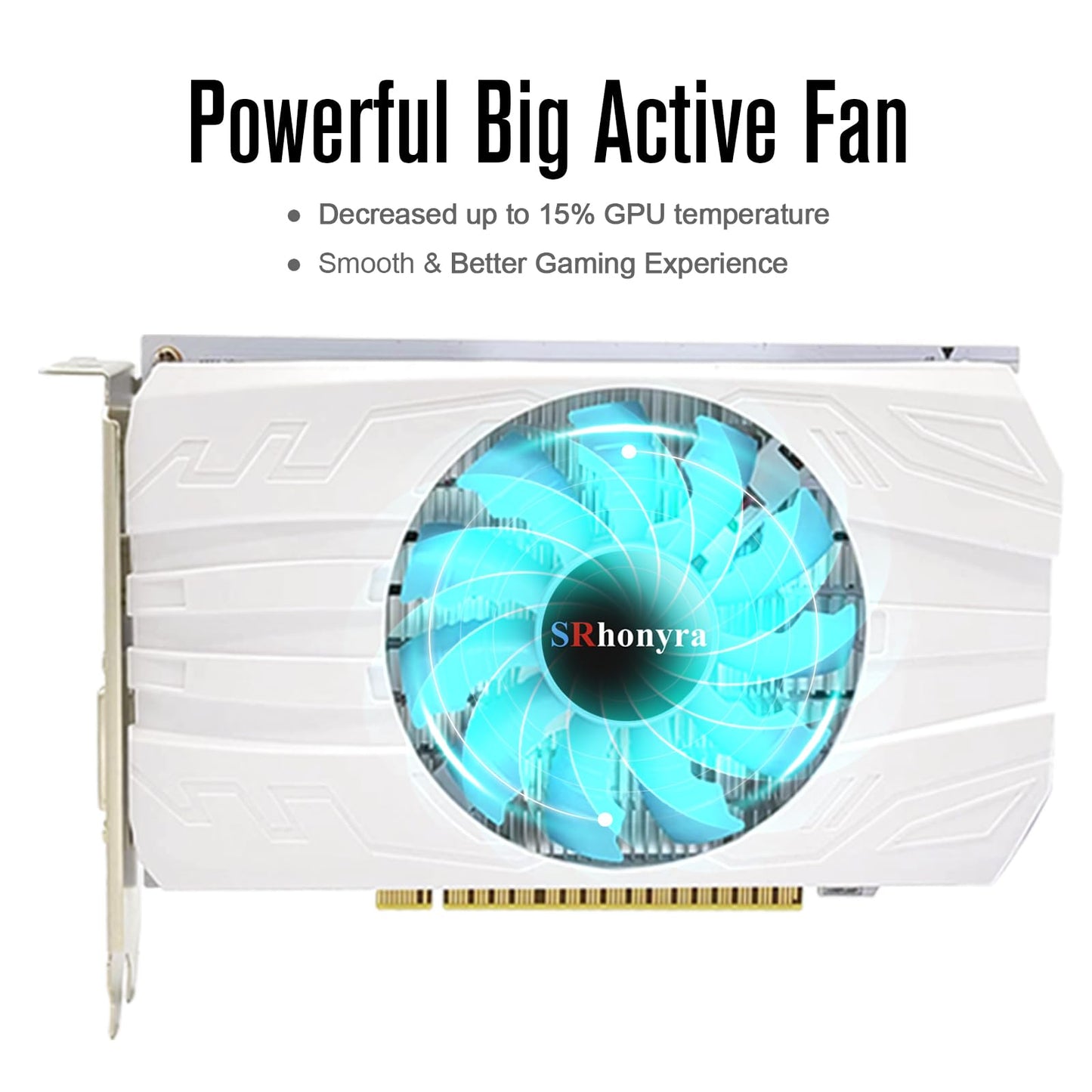 SRhonyra GTX 1050 4GB Gaming-Grafikkarte GDDR5 128 Bit PCIe 3.0 x16 Bus Stromversorgung DisplayPort 1.4 HDMI 2.0 DVI-Anschlüsse