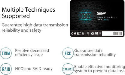 Silicon Power 128GB SSD 3D NAND A55 SLC Cache Performance Boost SATA III 2.5" 7mm (0.28") Internal Solid State Drive (SU128GBSS3A55S25AH)