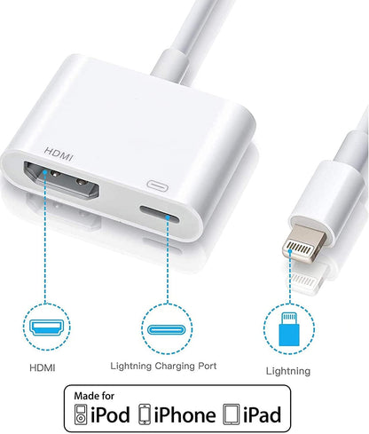 [Apple MFi-zertifiziert] Apple Lightning-auf-HDMI-Adapter für iPhone und Fernseher, 1080p Digital-AV-Adapter, Synchronisierungs- und Bildschirmanschlusskabel, kompatibel mit iPhone 14, 13, 12, 11, XS, XR, X, 8, iPad und HDTV-Projektor/Monitor