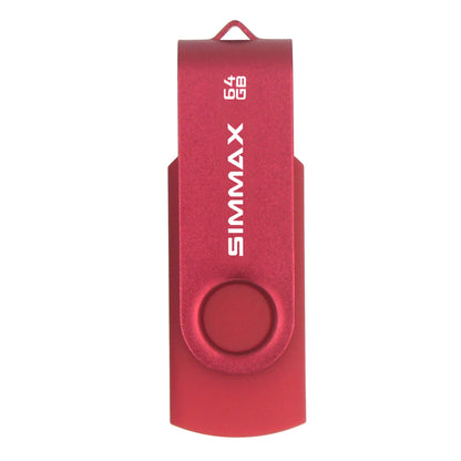 SIMMAX USB Flash Drives 5 Pack 64GB Memory Stick Swivel Design USB 2.0 Flash Drive Thumb Drive Zip Drives (64GB Blue Green Black Red Purple)
