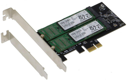 Sedna - PCI Express Dual M2 (Key B SATA 6G) SSD Adapter with Low Profile Bracket (SSD not Included)