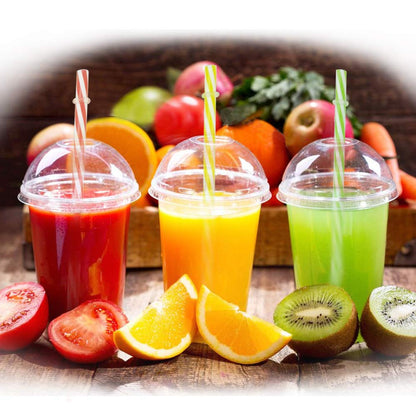 OKGD 100 Piece Reusable Hard Plastic Straws. BPA-Free, 9 Inch Long Stripe Drinking Straws, Outer Diameter 0.28 Inch