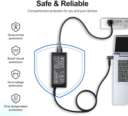 Replacement for HP Laptop Charger 45W Smart Blue Tip Power Adapter for HP Pavilion X360 L25296-002 740015-003 Stream 11 13 14 Elitebook 840 TouchSmart 11 13 15 Series Power Supply Cord