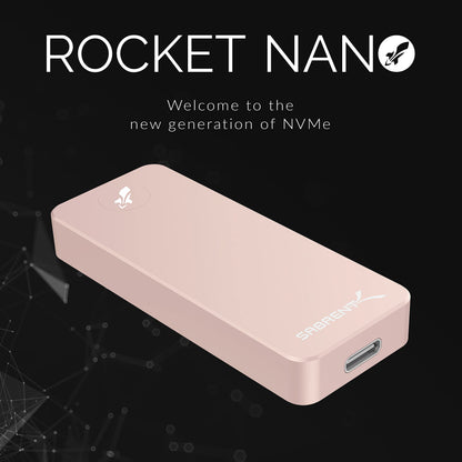 SABRENT 1TB Rocket Nano Externe Aluminium-SSD Bis zu 1000MB/s (Pink) (SB-1TB-NANO-PNK) 