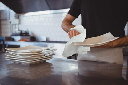 ROYALE LINENS Flour Sack Towels – 12 Pack 28x28 Inch White Kitchen Dish Towels – 100% Cotton Tea Towels for Bread Proofing, Cheese Straining, Baking, Cleaning, Drying, Embroidery, Multipurpose Use