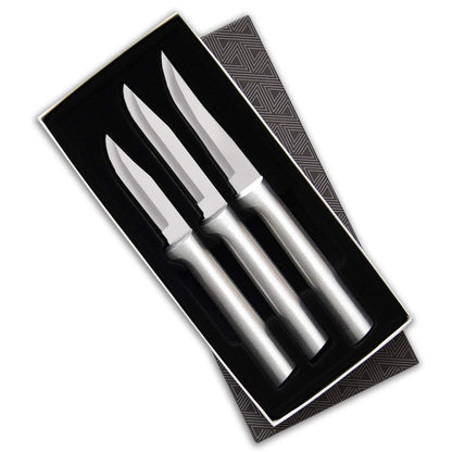 Rada Cutlery 3-Piece Paring Knife Galore Knife Gift Set, Silver Handles
