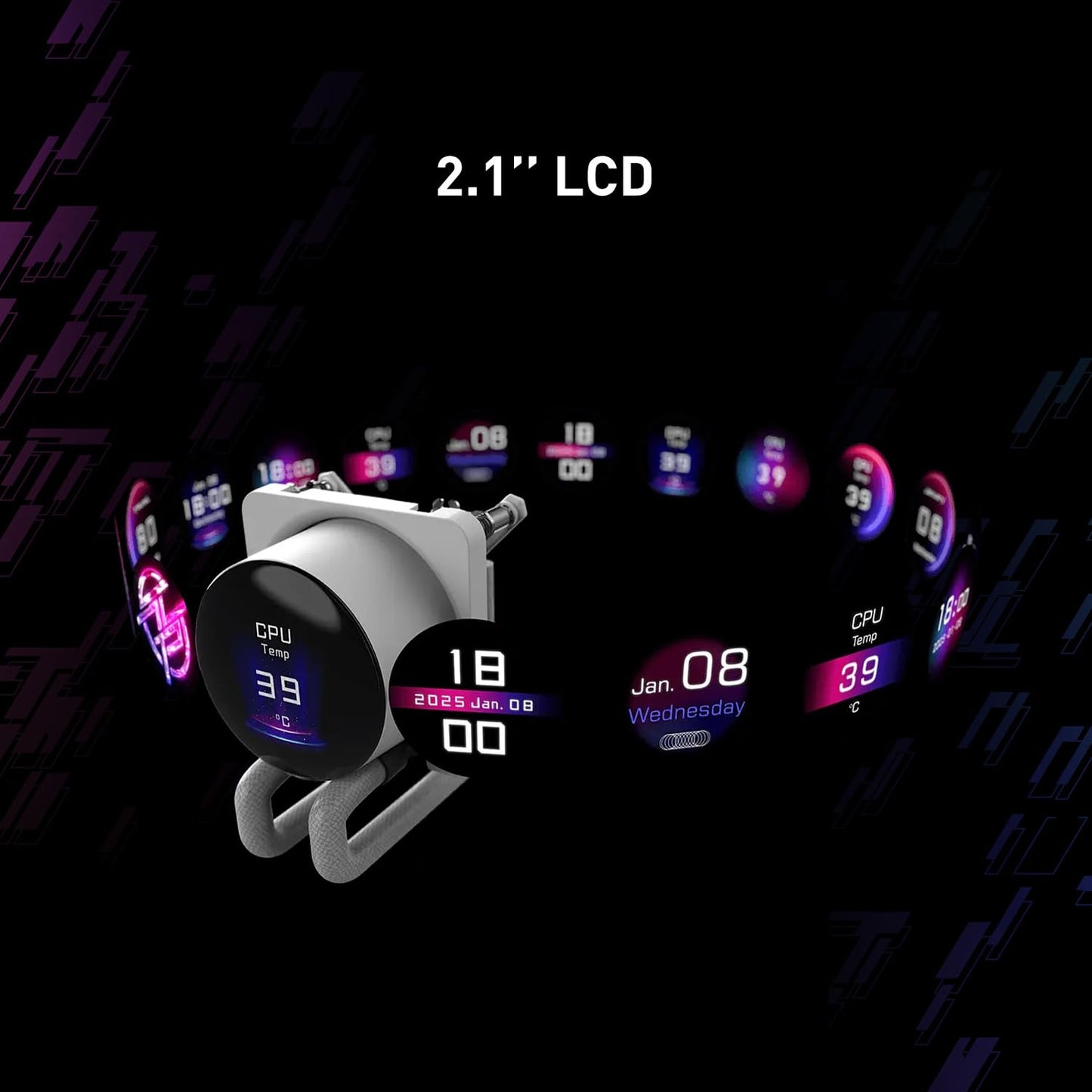 MSI MPG CORELIQUID P13 360 White - AIO ARGB CPU Liquid Cooler - 360mm Radiator - LGA 1851 / AM5 Ready - IPS 2.1" LCD Screen - Triple 120mm ARGB PWM Fans - Uni Bracket - White