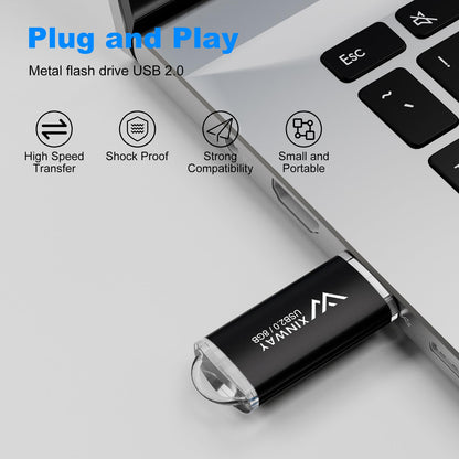 XINWAY 8GB USB 2.0 Flash Drive Thumb Drives Memory Stick Jump Drive Zip Drive, 5 Pack Mixed Colors: Black Blue Green Gold Purple