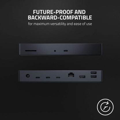 Razer Thunderbolt 4 Dock: 10 Ports in 1 - Dual 4K or Single 8K Video Output - USB A and C Hub, 2.5 GbE Thunderbolt 3, Mac, and PC Compatible - Thunderbolt 4 Certified - Passthrough Charging - Chroma