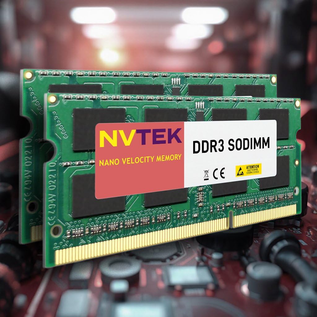 NVTEK 16GB (2X8GB) DDR3 1600MHZ PC3-12800 SODIMM 2Rx8 1.35V 204-PIN Non-ECC Laptop PC Computer Memory KIT
