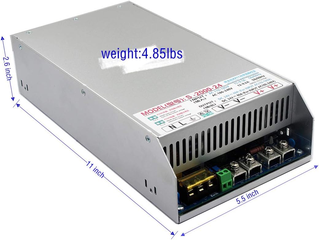 Switching Power Supply 2000W with PFC 110-240V AC to DC Power Supply 48V 41Amp 2000W for CCTV, Radio, Computer Project, LED Strip Lights, 3D Printer