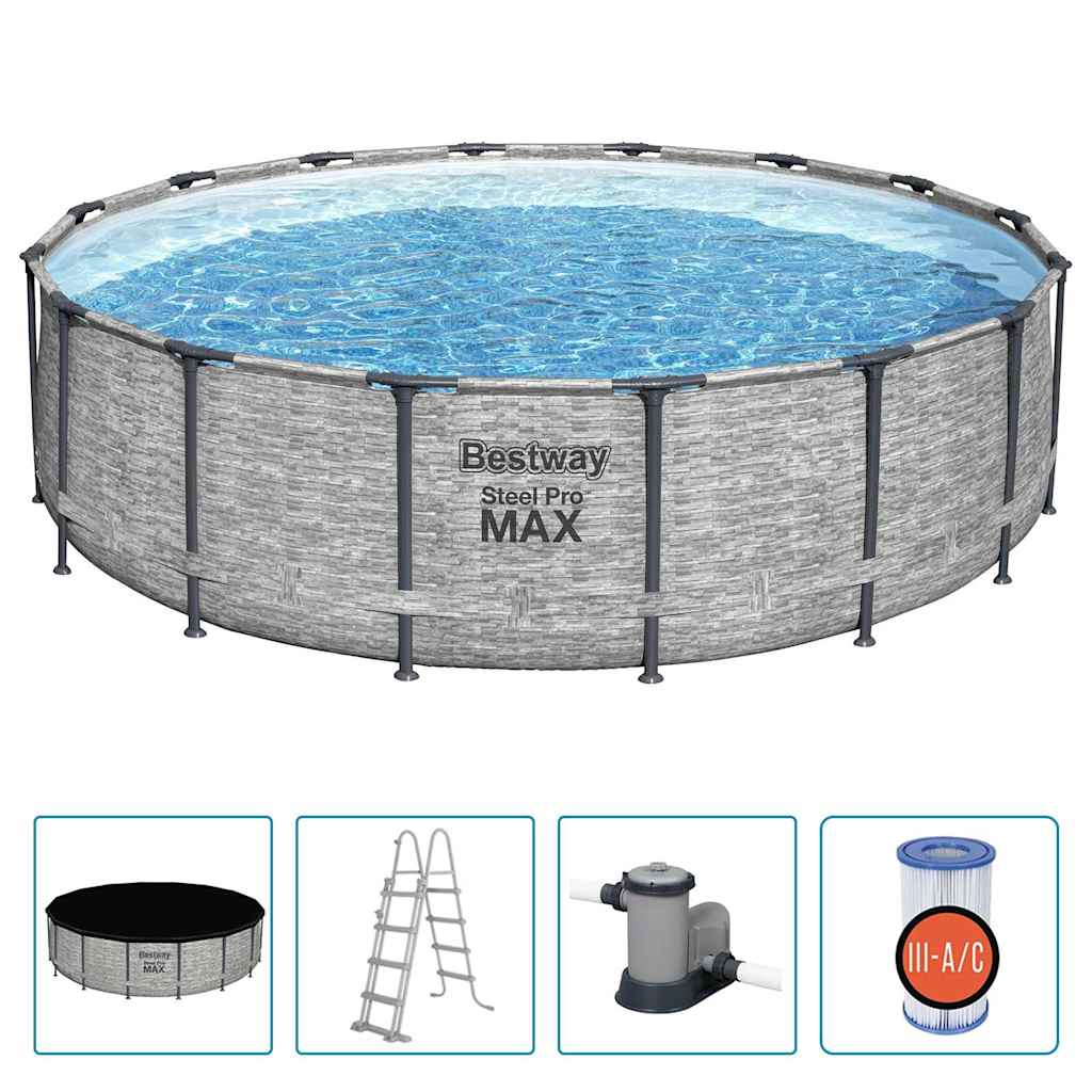 Power Steel Swimming Pool Rund 488x122 cm