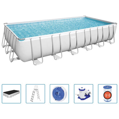 Power Steel Swimmingpool-Set Rechteckig 732x366x132 cm