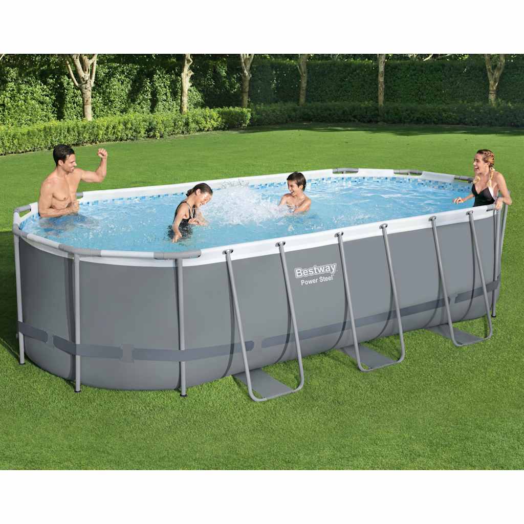 Power Steel Aufstellpool Oval 549x274x122 cm