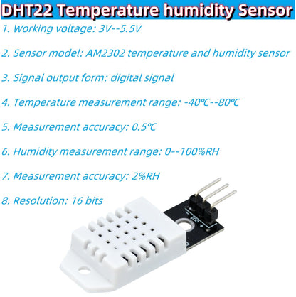 MTDELE 3Pcs DHT22 Digital Temperature and Humidity Sensor AM2302 Module Replace SHT11 SHT15 Compatible with Arduino Electronic DIY