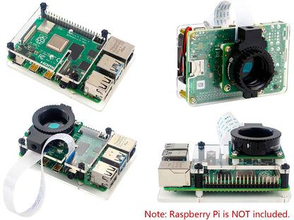Raspberry Pi HQ Camera Module with Case for Raspberry Pi 4B/3B+/3B/2B/A+/Zero/W/Zero WH,12.3MP IMX477 Sensor Support C- and CS-Mount Lenses, Alternative for Raspberry Pi Camera Module V2 (8 Items)