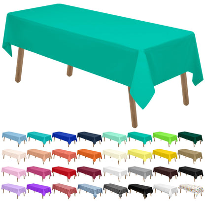 PARTY ULYJA Orangefarbene Plastiktischdecken, 2er-Pack, Einweg-Tischdecken, 54 x 108 Zoll, PEVA, Herbstfarben, für Grillpartys, Picknicks, Geburtstage, Hochzeiten, rechteckige Tische (8 Fuß). 