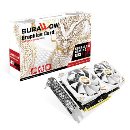 SURALLOW RX 580 8GB Graphics Card, 2048SP,GDDR5,256 Bit Graphics Card for Gaming PC,PCIE 3.0,Twin Freeze Fans Computer Video Card with HDMI/DP/Ports