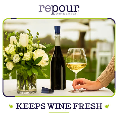 Repour Wine Saver and Stopper - Removes Oxygen, Preserving and Keeping Wine As Fresh As The Day The Bottle Was Opened (10-Pack)