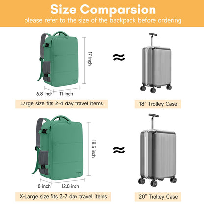 Taygeer Travel Backpack for Women, Large 40L Carry On with 17.3 inch Laptop Compartment, TSA Friendly Daypack for Office Work Travel Essentials, Backpack with Organized Pockets, Green