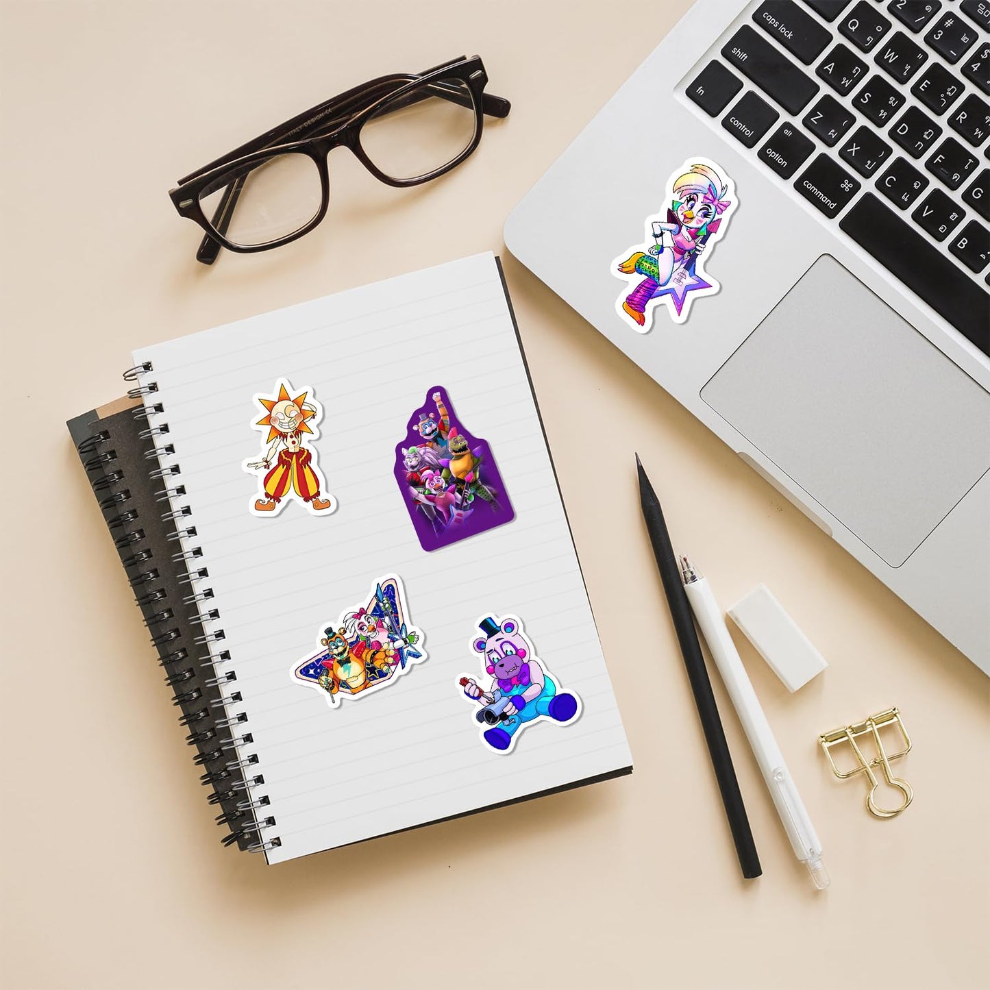 Pounchi Horror Thrilling Stickers (200 Pcs) Cartoon Gaming PVC Sticker, Gifts for Laptop Water Bottle Skateboard Party Supplies Decorations Teens Kids