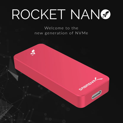 SABRENT 1TB Rocket Nano Externe Aluminium-SSD Bis zu 1000MB/s (Pink) (SB-1TB-NANO-PNK) 