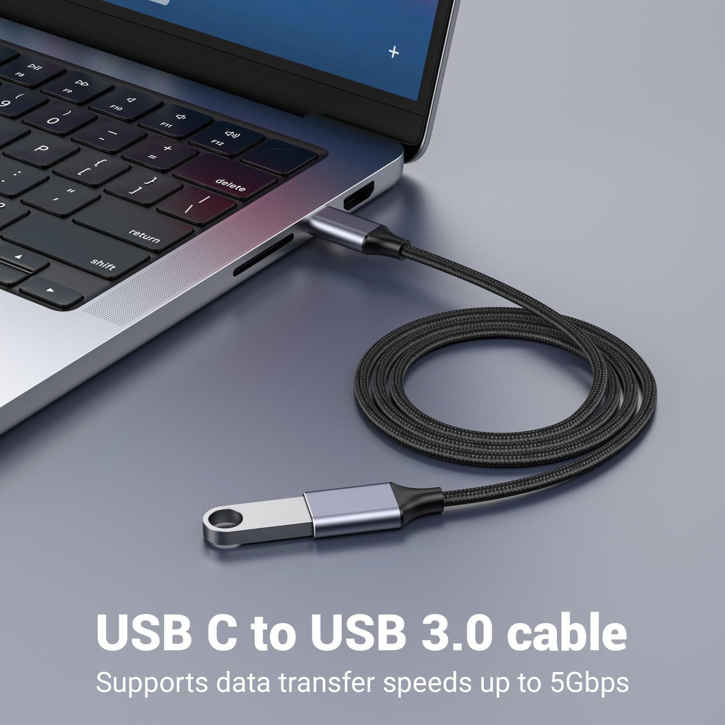 Pastall USB Female to C Male Cable(1M/3.3 Ft),Type-C Adapter,USB C to USB 3.0 Adapter,C Female to A Male for Phone/Laptop/Tablet/Switch USB-C Device