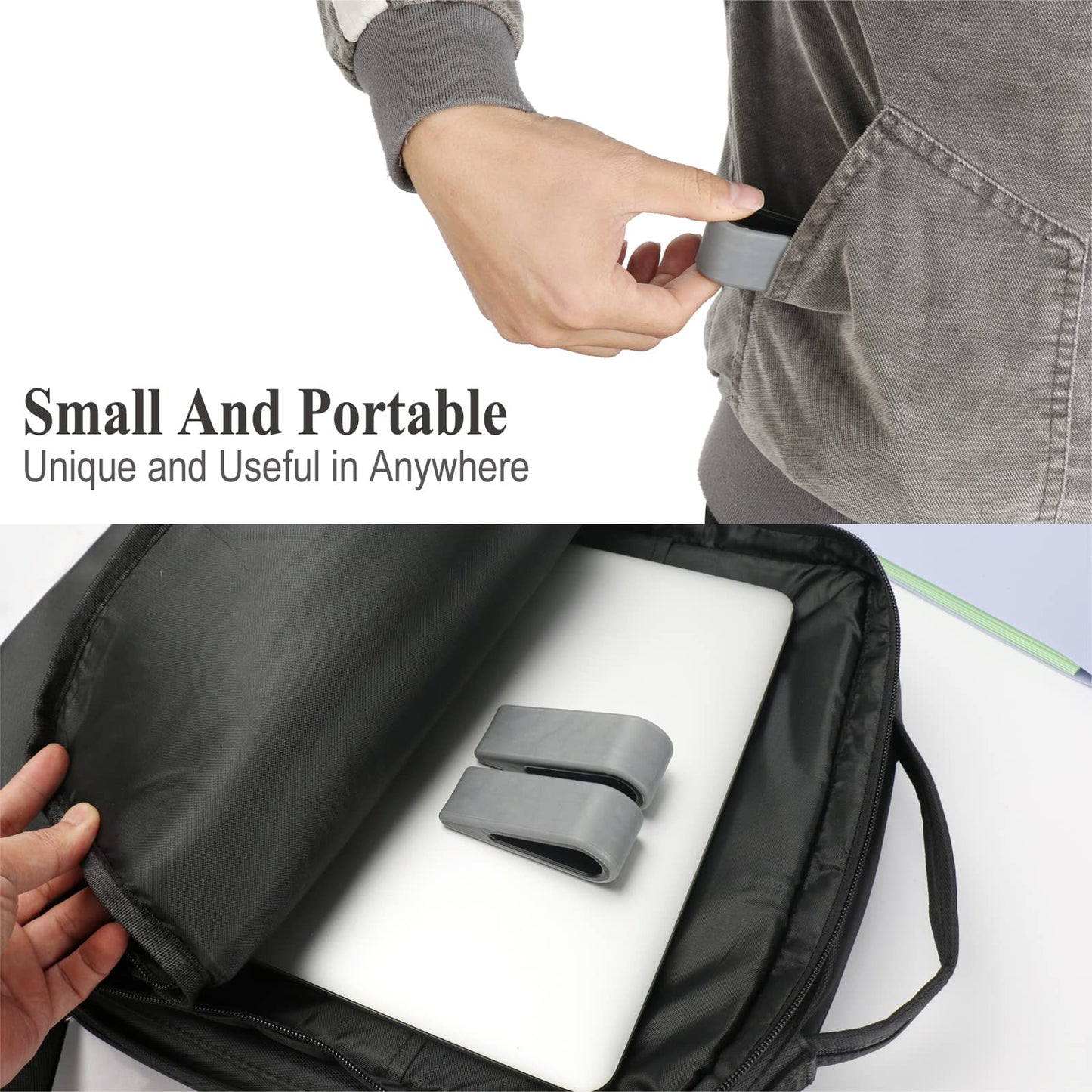 SUPBEE Universal-Laptop-/Computer-Tastaturständer, [4er-Pack] Gummierter, neigbarer Keil für Schreibtisch, ultrakompakter, tragbarer, belüfteter Ständer mit erhöhten Füßen für Notebook-Tastaturen – Schwarz