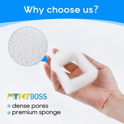 MyfatBOSS Cat Water Fountain Filter Replacement, Pet Fountain Replacement Foam Filters Compatible with Petsafe Drinkwell Pet Fountain Filters for Drinkwell Stainless Steel 360 Water Fountain 12PCS