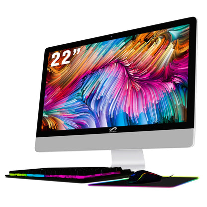 STGSivir All in One Desktop Computer, 22" FHD Display, Intel Core i5 up to 3.6G, 16G, 512G SSD, WiFi, BT 5.0, RGB Keyboard & Mouse, Webcam, Windows 11 Home