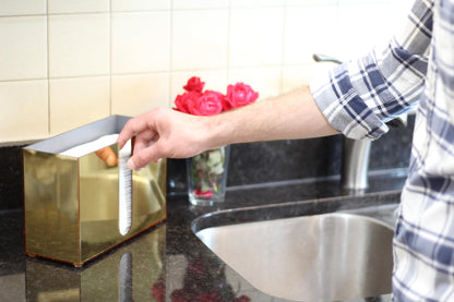 Paper Towel Dispenser Countertop, Gold Paper Towel Holder Countertop, Acrylic Folded Napkin Holder for Kitchen, Countertop Multifold C-Fold, Z-Fold, Trifold Paper Hand Towel Dispenser for Bathroom