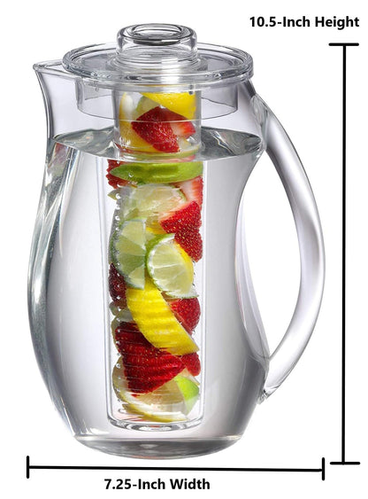 Prodyne Fruit Infusion Flavor Pitcher, Clear, 93 oz.