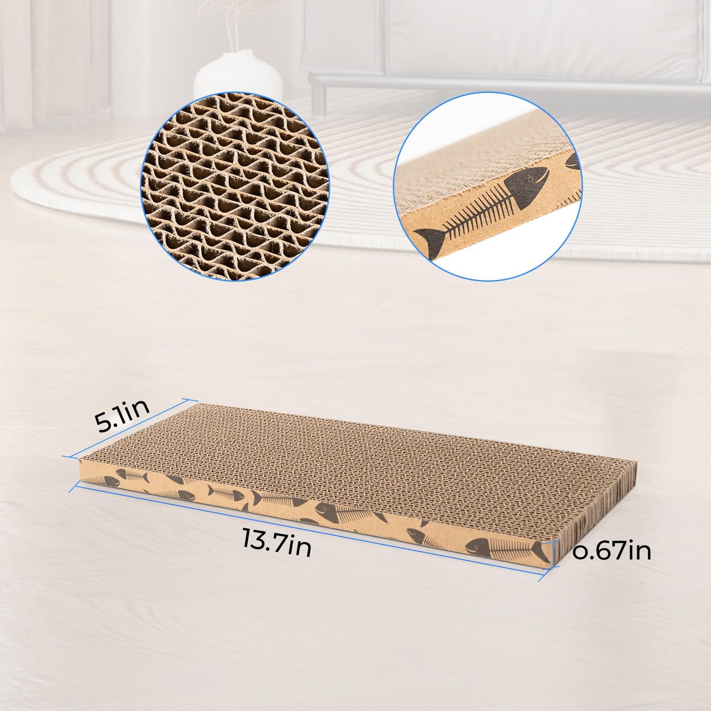 Roadtofree Mini Cat Scratching Board Small Cat Scratcher Cardboard Cat Scratchers for Indoor Cat Cardboard Scratcher(2pcs)