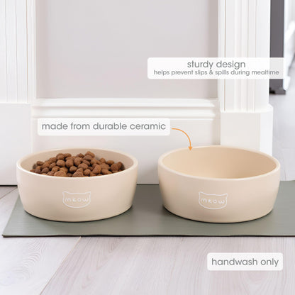 Birnenförmige Keramikschüssel, Fassungsvermögen: 2 Tassen, niedliches, schnurrbartfreundliches Geschirr mit Katzenmotiv, rutschfest, mikrowellen- und spülmaschinengeeignet, klein/mittel 