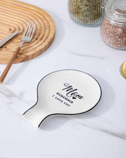 Ceramic Spoon Rest, Cooking Spoon Holder for Kitchen Counter/Stove Top/Dining Table Modern Farmhouse Decorative, Large (Blue)