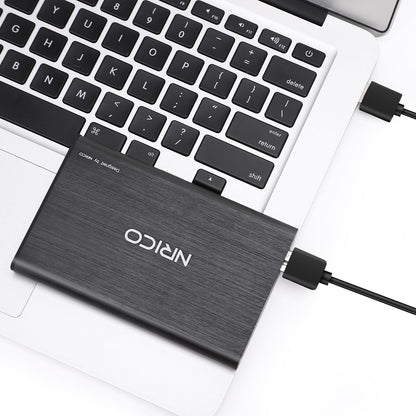 NRICO Ultra Slim 500GB Portable External Hard Drive USB3.0 HDD Storage Compatible for PC, Desktop, Laptop,Mac,PS4, Xbox one (Black, 500, GB)