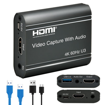 ORIVISION 4K Video Capture Card, HDMI to USB 3.0 with Loopout for Nintendo Switch, 1080p 60fps Game Capture Device with Audio Output for Streaming, Xbox/PS4/PS5/PC, VLC/OBS/Amcap